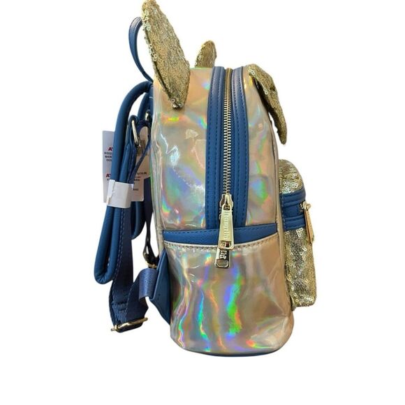 Disney Parks Loungefly Sequined EARidescent Iridescent Gold Backpack Bag NWT main image 4